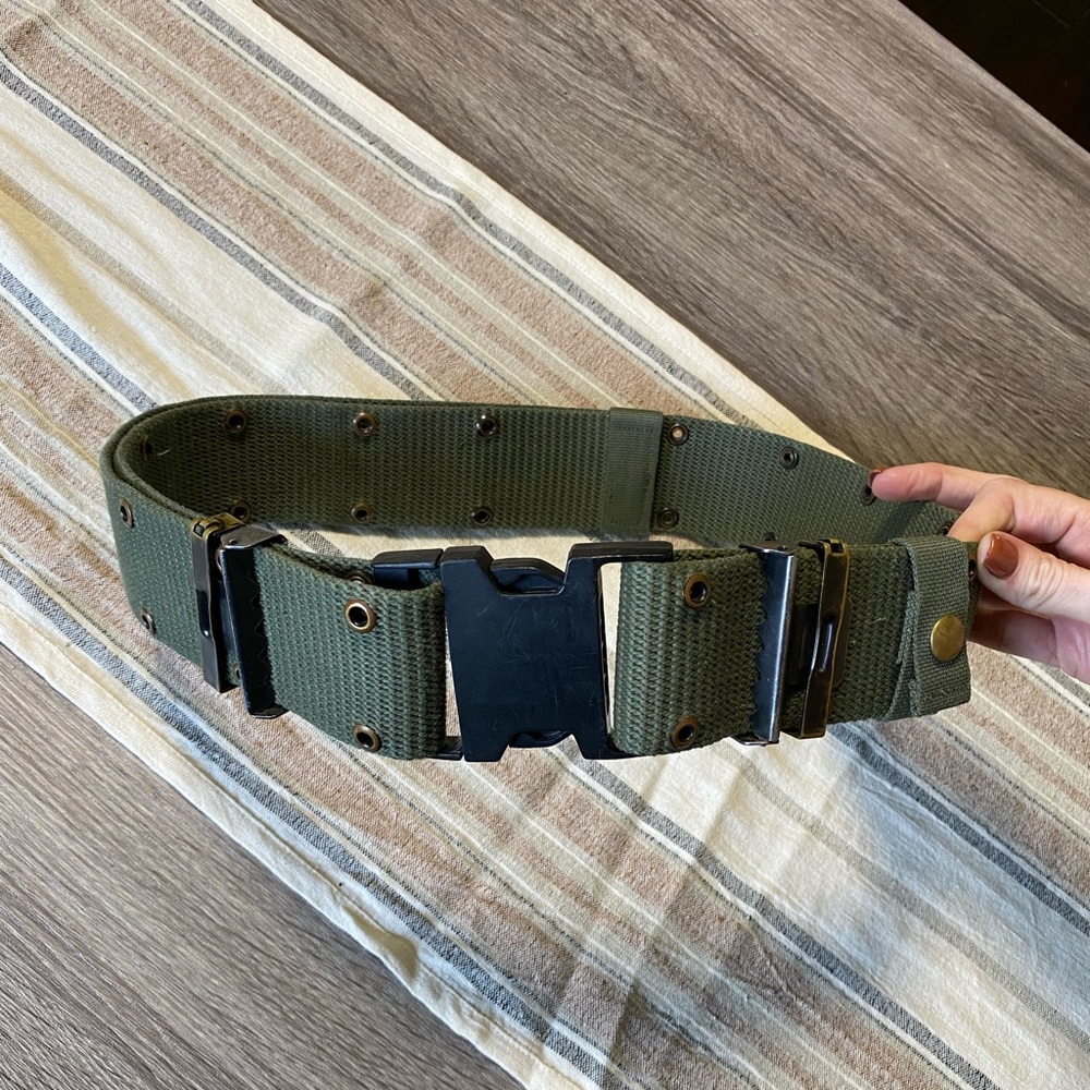 Olive Green Tactical Web Belt with Quick-Release Buckle
